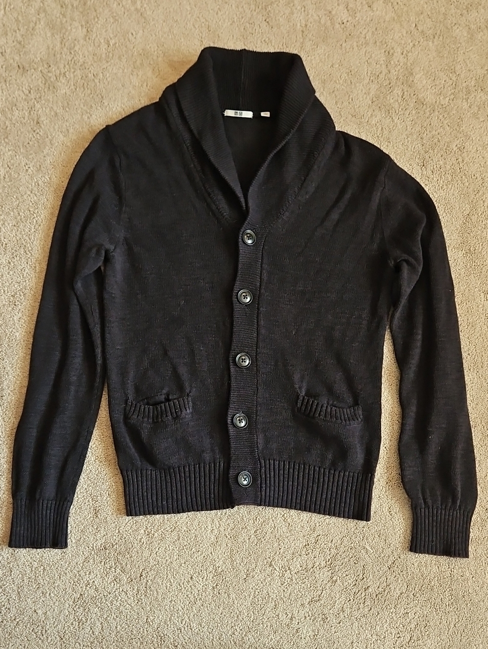 Uniqlo Women's Shawl Collar Button Down Cardigan - Black